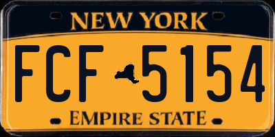 NY license plate FCF5154