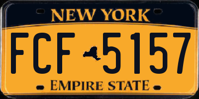 NY license plate FCF5157