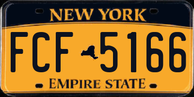 NY license plate FCF5166