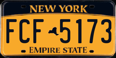 NY license plate FCF5173