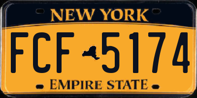 NY license plate FCF5174