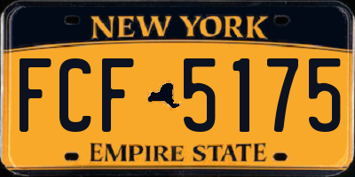 NY license plate FCF5175