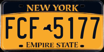 NY license plate FCF5177