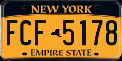 NY license plate FCF5178