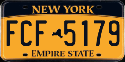 NY license plate FCF5179