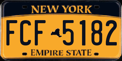 NY license plate FCF5182