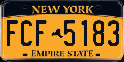 NY license plate FCF5183