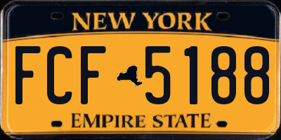 NY license plate FCF5188