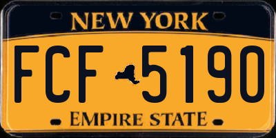 NY license plate FCF5190