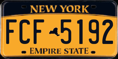 NY license plate FCF5192