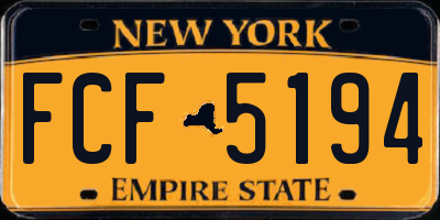 NY license plate FCF5194