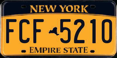 NY license plate FCF5210