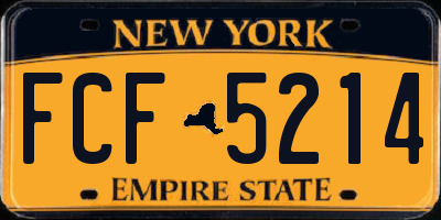 NY license plate FCF5214
