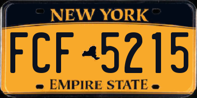 NY license plate FCF5215