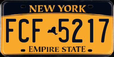 NY license plate FCF5217
