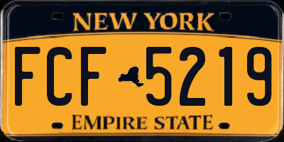 NY license plate FCF5219
