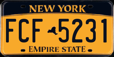 NY license plate FCF5231