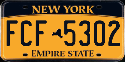 NY license plate FCF5302