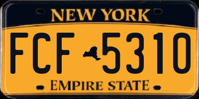 NY license plate FCF5310