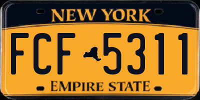 NY license plate FCF5311