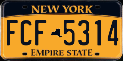 NY license plate FCF5314