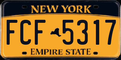 NY license plate FCF5317
