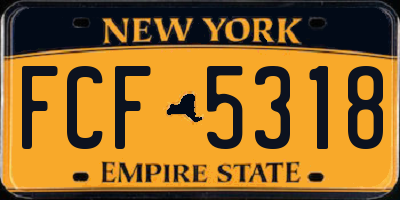 NY license plate FCF5318