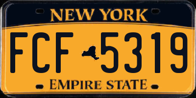 NY license plate FCF5319
