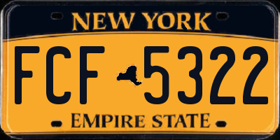 NY license plate FCF5322