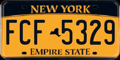 NY license plate FCF5329
