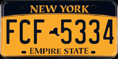 NY license plate FCF5334