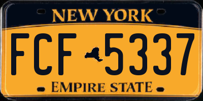NY license plate FCF5337