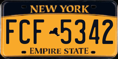 NY license plate FCF5342