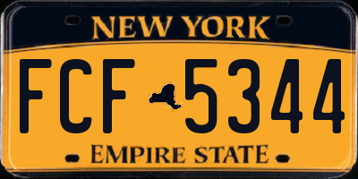 NY license plate FCF5344