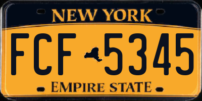 NY license plate FCF5345
