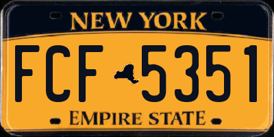NY license plate FCF5351