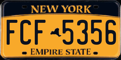 NY license plate FCF5356