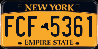 NY license plate FCF5361
