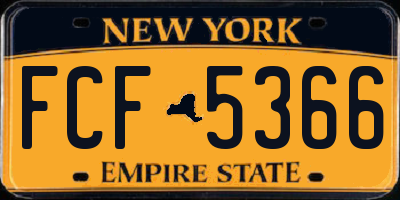 NY license plate FCF5366