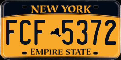 NY license plate FCF5372
