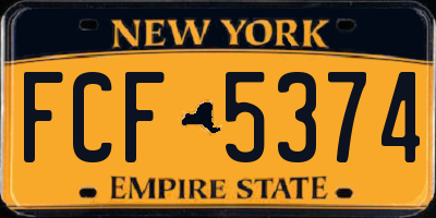 NY license plate FCF5374