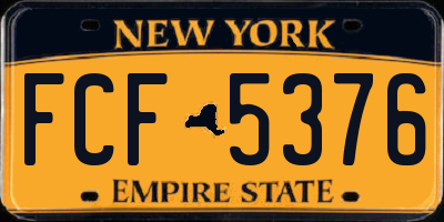 NY license plate FCF5376