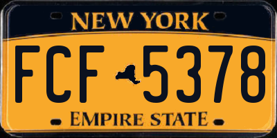 NY license plate FCF5378