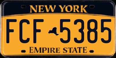 NY license plate FCF5385
