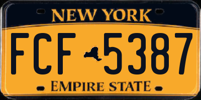 NY license plate FCF5387