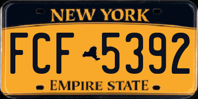 NY license plate FCF5392