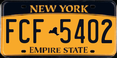 NY license plate FCF5402