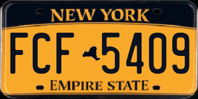 NY license plate FCF5409
