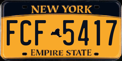 NY license plate FCF5417