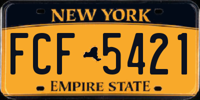 NY license plate FCF5421